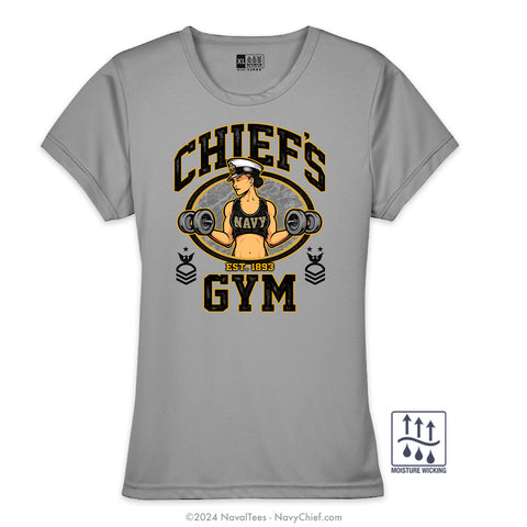 "Chiefs Gym" Wicking Ladies Tee - Grey