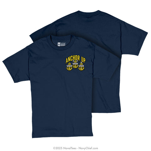 "Anchor Up Goat" Tee | Left Chest | Navy