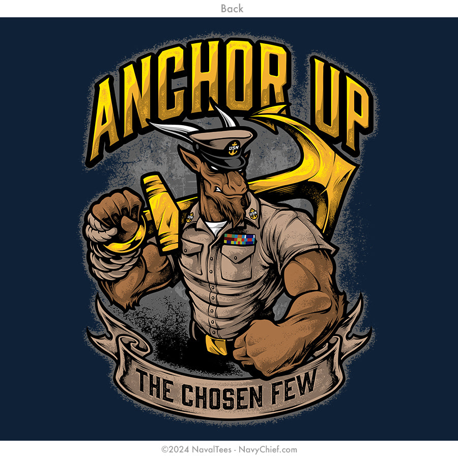 "Anchor Up Goat" Wicking Tee | Navy