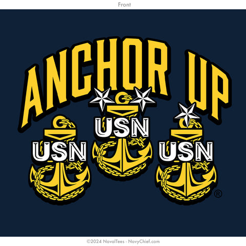 "Anchor Up Goat" Tee | Left Chest | Navy