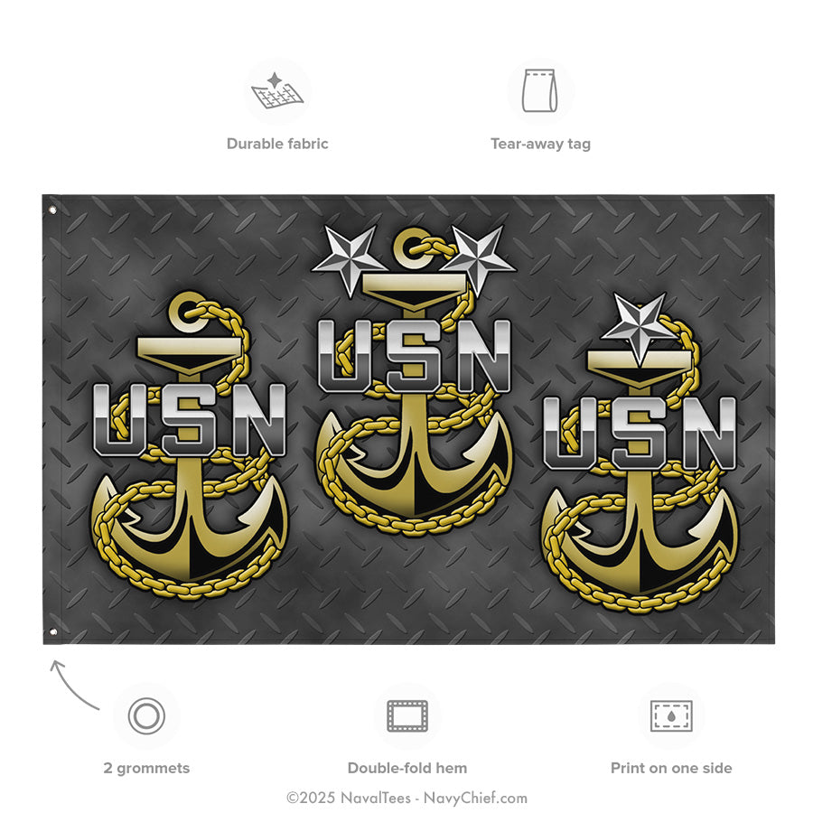 "3 Anchors" Flag | 55" x 34"