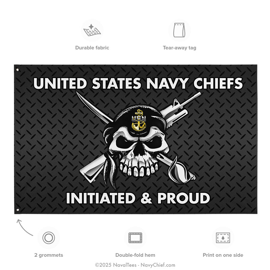 "Initiated Skull" Flag | 55" x 34"