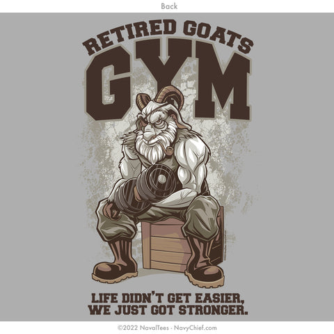 "Retired Goats Gym" Wicking Tee - Grey