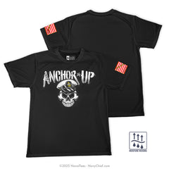 "Anchor Up Skull" Wicking Tee | Black