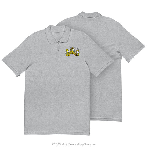 "Embroidered Anchors" Polo | Grey