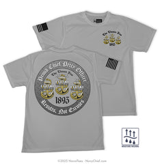 "Proud Navy Chief" Wicking Tee | Silver