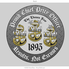 "Proud Navy Chief" Wicking Tee | Silver