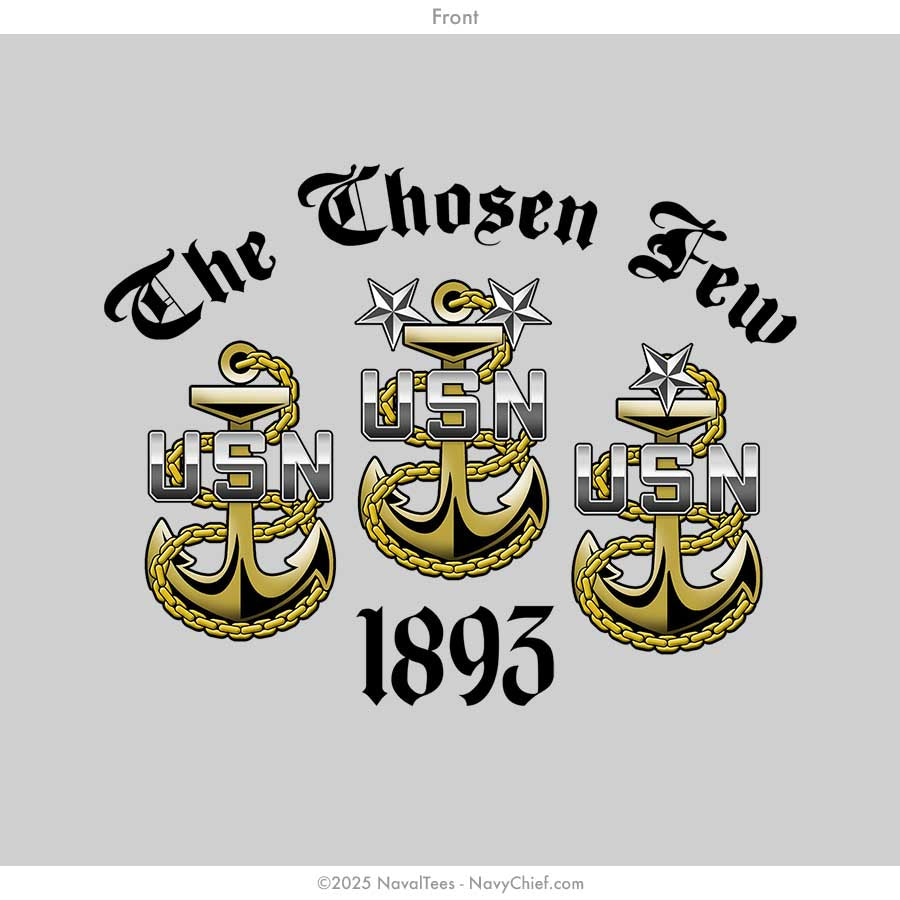 "Proud Navy Chief" Wicking Tee | Silver