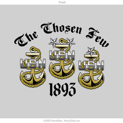 "Proud Navy Chief" Wicking Tee | Silver