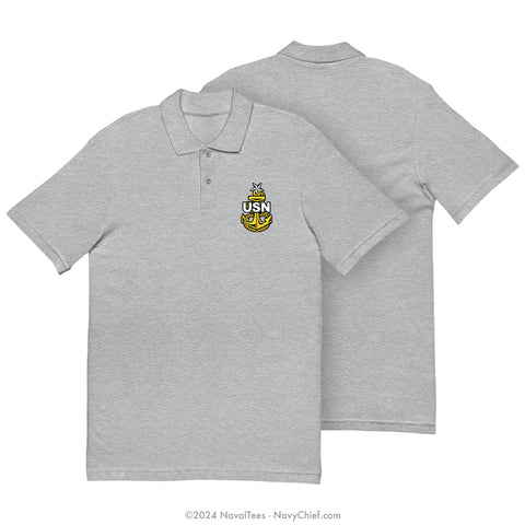 "Embroidered SCPO Anchor" Polo | Grey