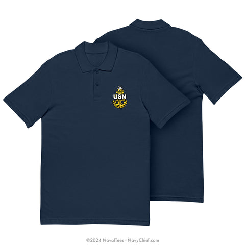 "Embroidered SCPO Anchor" Polo | Navy