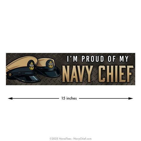 "Proud of my Chief" Bumper Sticker | 15 in Vinyl Decal