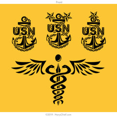 "CPO Corpsman" T-shirt, Gold - NavyChief.com - Navy Pride, Chief Pride.