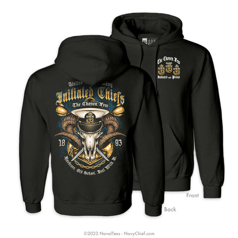 "Goat Skull" Hooded Sweatshirt - Black