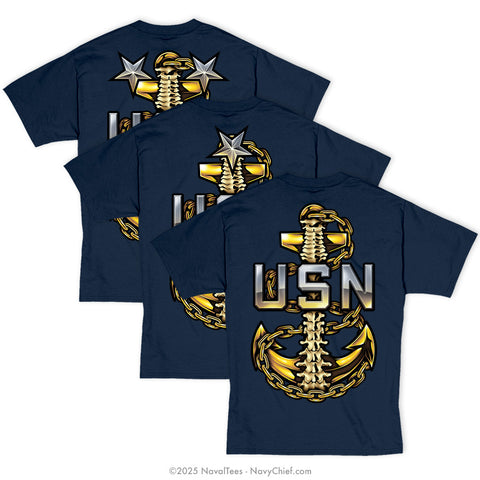 "Anchor Backbone" Tee | Navy