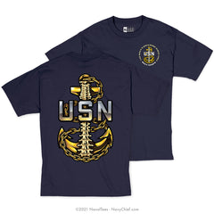 "Anchor Backbone" Tee | Navy