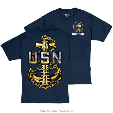 "Anchor Backbone - Retired" Tee | Navy