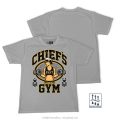 "Chick Chief's Gym" Wicking Tee | Silver