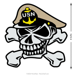 Navy Chief "Skull and Crossbones" | 4 inch Vinyl Decal