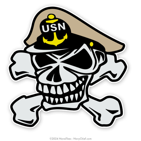 Navy Chief "Skull and Crossbones" | 4 inch Vinyl Decal