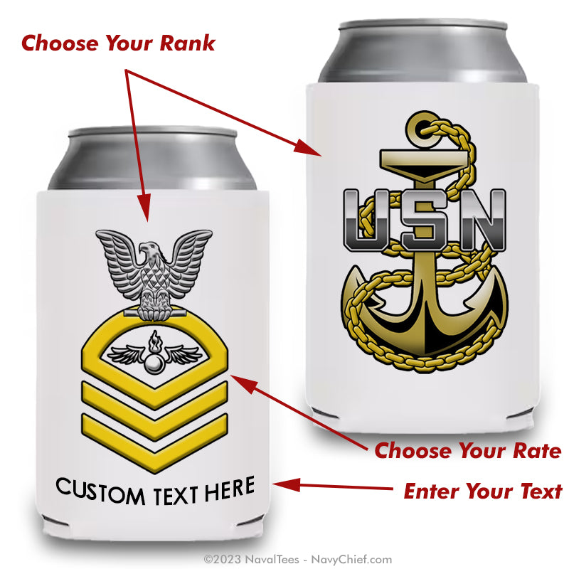Personalized Chevron Rating - 12 oz Can Koozie
