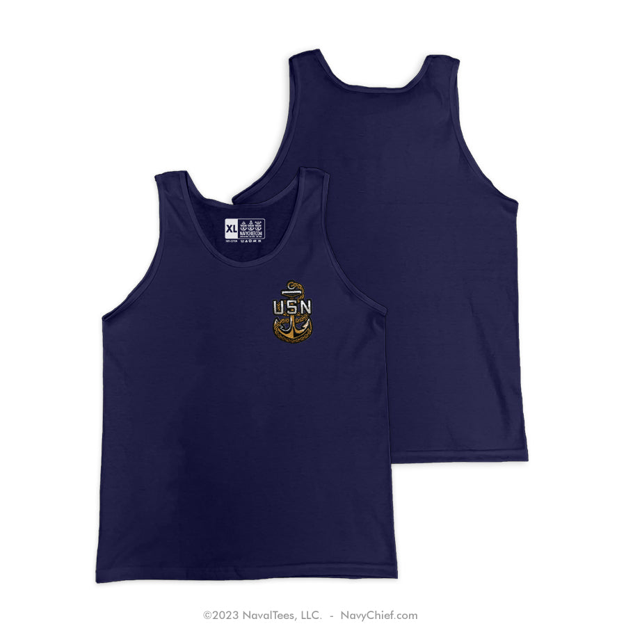 "Embroidered Anchor" Tank - Navy