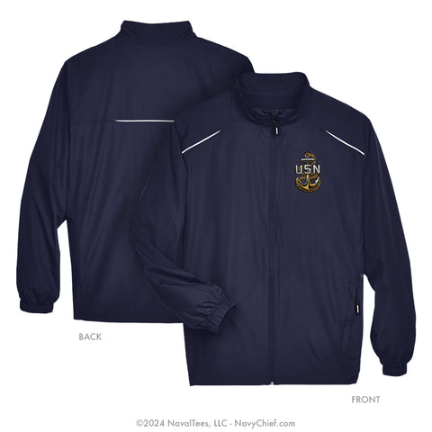 Embroidered Anchor Running Jackets - Navy