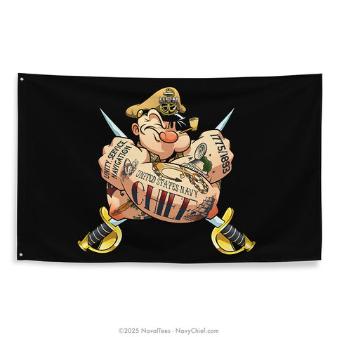 "CPO Popeye Tattoos" Flag | 55" x 34"