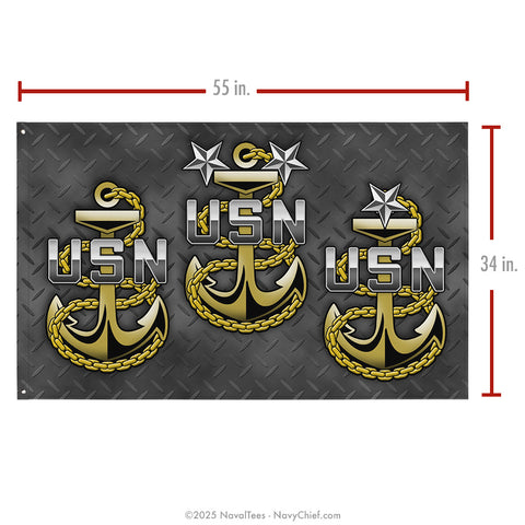 "3 Anchors" Flag | 55" x 34"