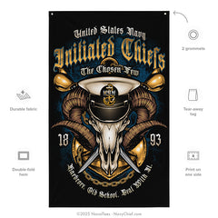 "Initiated Goat Skull" Flag | 55" x 34"