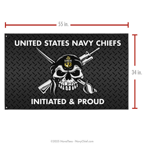 "Initiated Skull" Flag | 55" x 34"