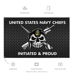 "Initiated Skull" Flag | 55" x 34"