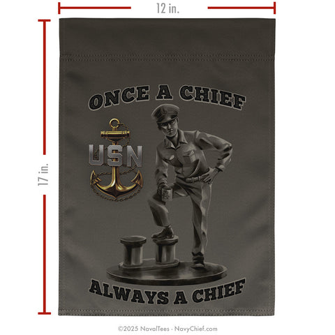 "Chief Statue" Garden Flag | 12" x 17"
