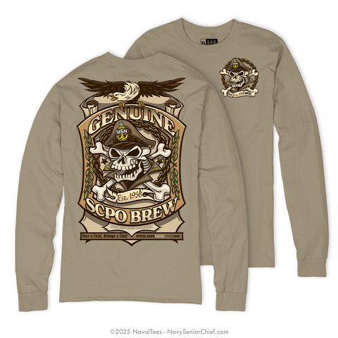 "SCPO Brew" Long Sleeve Tee | Khaki