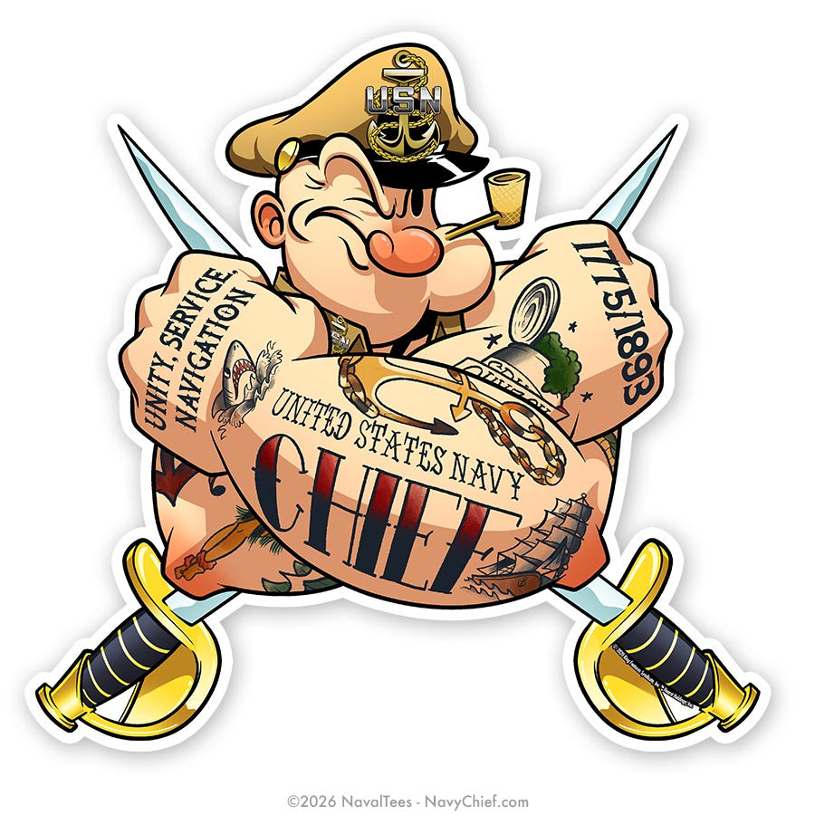 "CPO Popeye Tattoos" | 5 inch Vinyl Decal