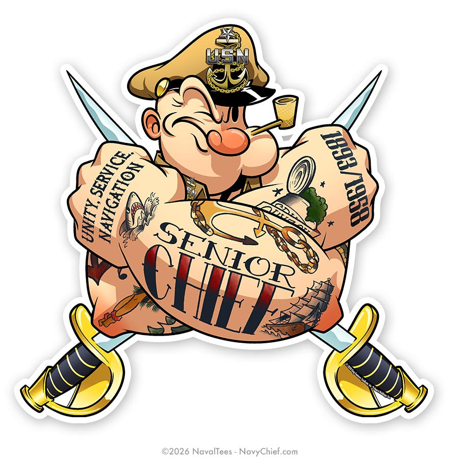 "SCPO Popeye Tattoos" | 5 inch Vinyl Decal