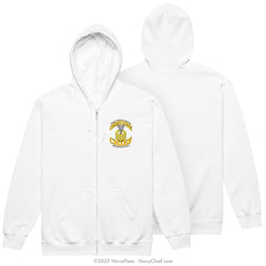 "Genuine CPO" Zippered Hooded Sweatshirt | White