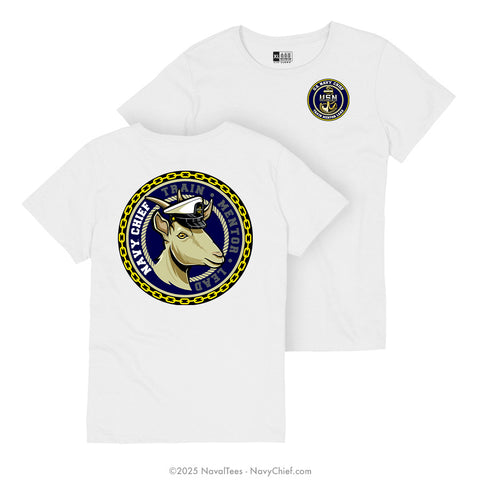 "Train Mentor Lead - Goat" Ladies Tee | White