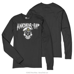 "Anchor Up Skull" Long Sleeve Tee | Black