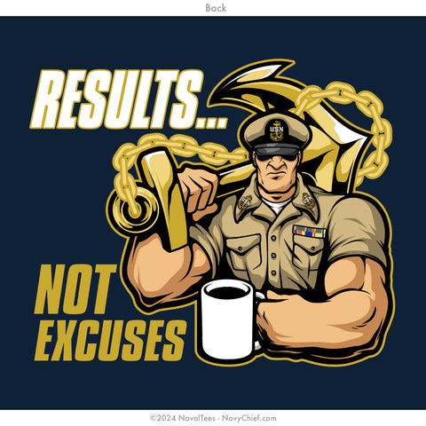 "Results. Not Excuses" Tee - Navy