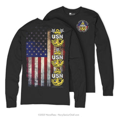 SCPO "Chief Flag" Long Sleeve Tee | Black