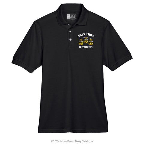 "Retired Chief Anchors" Polo - Black