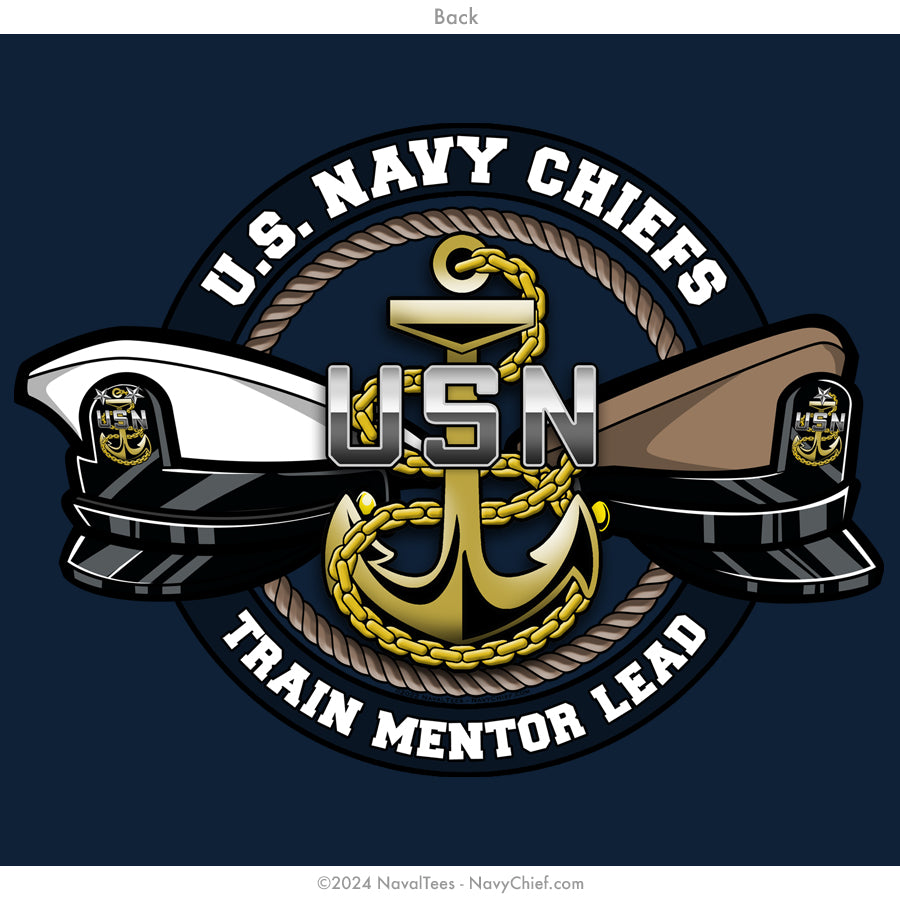 "Train Mentor Lead" Moisture Wicking Hooded Sweatshirt - Navy