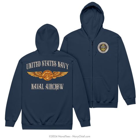 CPO "Naval Aircrew" Zippered Hoodie | Navy