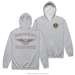 CPO "Enlisted Aviation Warfare" Zippered Hoodie | Heather Grey