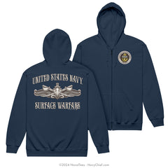 CPO "Enlisted Surface Warfare" Zippered Hoodie | Navy