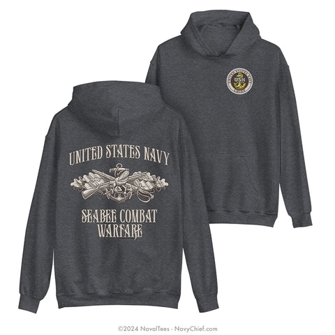 CPO "Seabee Combat Warfare" Hooded Sweatshirt | Dark Heather