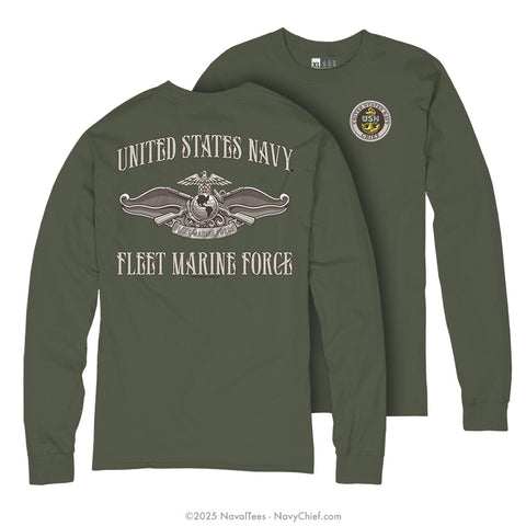 CPO "Fleet Marine Force" Long Sleeve Tee | Mil Green