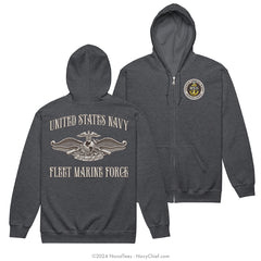 SCPO "Fleet Marine Force" Zippered Hoodie | Dark Heather