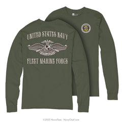 MCPO "Fleet Marine Force" Long Sleeve Tee | Mil Green